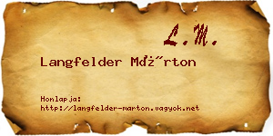 Langfelder Márton névjegykártya